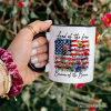 American Flag Floral Wildflower Personalized Mug, Patriotic Boho USA 4th of July Gift with Custom Name American Flag Floral Wildflower Personalized Mug, Patriotic Boho USA 4th of July Gift with Custom Name