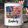 American Flag Floral Wildflower Personalized Mug, Patriotic Boho USA 4th of July Gift with Custom Name American Flag Floral Wildflower Personalized Mug, Patriotic Boho USA 4th of July Gift with Custom Name
