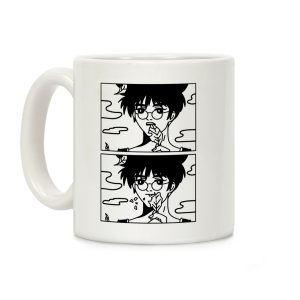 Anime Guy Eating a Leaf Coffee Mug
