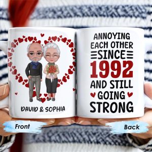 Annoying Each Other Since And Still Going Strong Hearts - Personalized Custom Coffee Mug - CPL240_MG