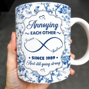 Annoying Each Other Since, Flowers and Birds Design - Personalized Custom Coffee Mug - CPL412_MG
