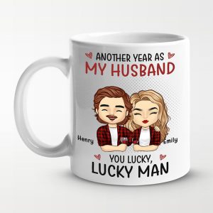 Another Year As My Boyfriend - Couple Personalized Custom Mug - Gift For Husband Wife, Anniversary
