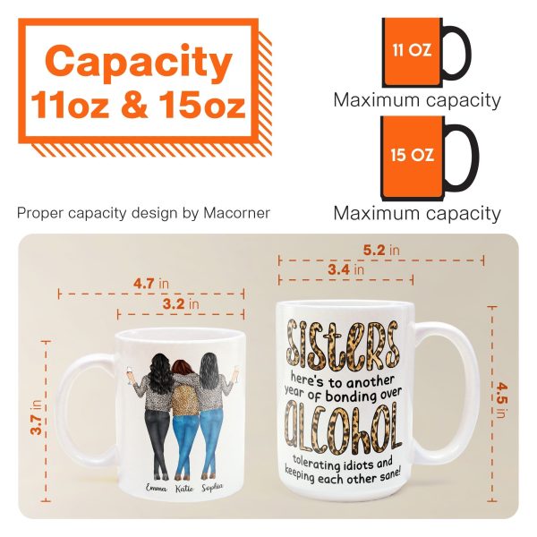 Another Year Of Bonding Over Alcohol - Personalized Mug - Birthday, New Year Gift For Besties, Soul Sisters, Sistas, BFF, Friends - Leopard Pattern Jacket Woman Another Year Of Bonding Over Alcohol - Personalized Mug - Birthday, New Year Gift For Besties, Soul Sisters, Sistas, BFF, Friends - Leopard Pattern Jacket Woman
