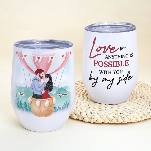 Anything Is Possible, Gift For Couple, Personalized Tumbler, Couple Kissing Tumbler, Anniversary Gift Anything Is Possible, Gift For Couple, Personalized Tumbler, Couple Kissing Tumbler, Anniversary Gift