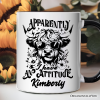 Apparently I Have an Attitude Highland Cow Valentine Personalized Mug, Sarcastic Western Funny Gift with Custom Name Apparently I Have an Attitude Highland Cow Valentine Personalized Mug, Sarcastic Western Funny Gift with Custom Name