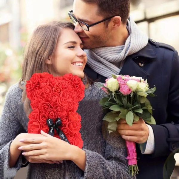 Artificial Rose Teddy Bear Floral Gift Artificial Rose Teddy Bear Floral Gift