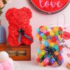 Artificial Rose Teddy Bear Floral Gift Artificial Rose Teddy Bear Floral Gift