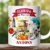 Artistic Florida State Themes and Landmarks Personalized Mug With Custom Name Artistic Florida State Themes and Landmarks Personalized Mug With Custom Name