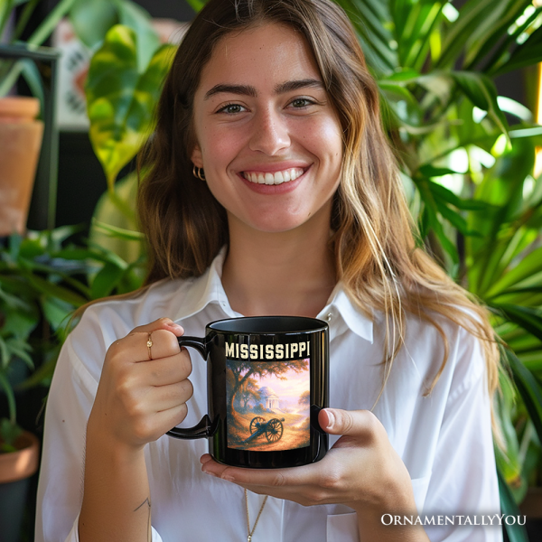 Artistic Mississippi State Vicksburg National Military Park Personalized Mug, Southern Heritage Gift and Travel Souvenir with Custom Name Artistic Mississippi State Vicksburg National Military Park Personalized Mug, Southern Heritage Gift and Travel Souvenir with Custom Name