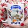Artistic New Hampshire State Themes and Landmarks Personalized Mug With Custom Name