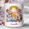 Artistic Paris Culture and Landmarks Personalized Mug, Classical France Gift and Souvenir with Custom Name Artistic Paris Culture and Landmarks Personalized Mug, Classical France Gift and Souvenir with Custom Name