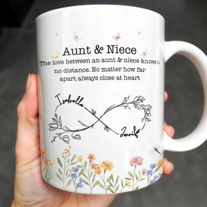 Aunt And Niece Always Close At Heart Coffee Mug - Personalized Custom Coffee Mug - FAM744_MG