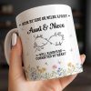 Aunt & Niece Always Connected by Heart With Flowers - Personalized Custom Coffee Mug - AUNT004_MG Aunt & Niece Always Connected by Heart With Flowers - Personalized Custom Coffee Mug - AUNT004_MG