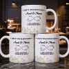 Aunt & Niece Always Connected by Heart With Flowers - Personalized Custom Coffee Mug - AUNT004_MG Aunt & Niece Always Connected by Heart With Flowers - Personalized Custom Coffee Mug - AUNT004_MG