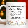 Aunt & Niece Always Connected by Heart With Flowers - Personalized Custom Coffee Mug - AUNT004_MG Aunt & Niece Always Connected by Heart With Flowers - Personalized Custom Coffee Mug - AUNT004_MG