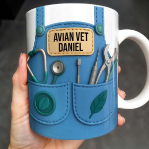 Avian Vet Customizable Mug With Medical Instruments - Personalized Custom Coffee Mug - DOC049_MG