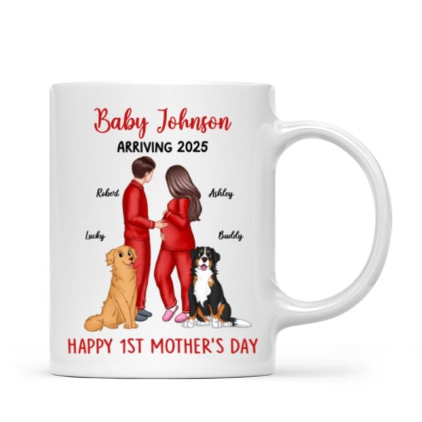 Baby Arriving Happy First Mother's Day Personalized Mug, Gift For Pregnant Mom, Expecting Mom Baby Arriving Happy First Mother's Day Personalized Mug, Gift For Pregnant Mom, Expecting Mom