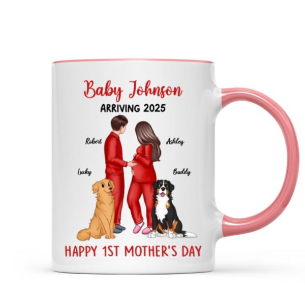 Baby Arriving Happy First Mother's Day Personalized Mug, Gift For Pregnant Mom, Expecting Mom Baby Arriving Happy First Mother's Day Personalized Mug, Gift For Pregnant Mom, Expecting Mom