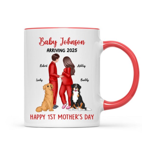 Baby Arriving Happy First Mother's Day Personalized Mug, Gift For Pregnant Mom, Expecting Mom Baby Arriving Happy First Mother's Day Personalized Mug, Gift For Pregnant Mom, Expecting Mom