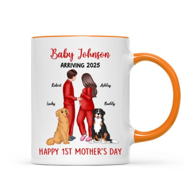 Baby Arriving Happy First Mother's Day Personalized Mug, Gift For Pregnant Mom, Expecting Mom Baby Arriving Happy First Mother's Day Personalized Mug, Gift For Pregnant Mom, Expecting Mom