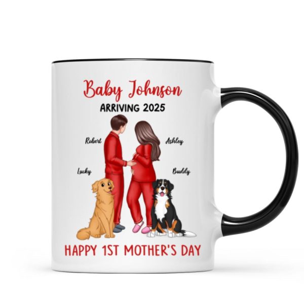 Baby Arriving Happy First Mother's Day Personalized Mug, Gift For Pregnant Mom, Expecting Mom Baby Arriving Happy First Mother's Day Personalized Mug, Gift For Pregnant Mom, Expecting Mom