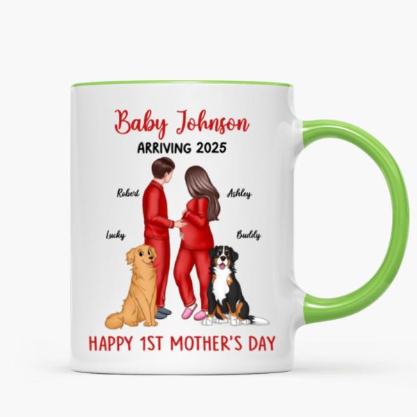 Baby Arriving Happy First Mother's Day Personalized Mug, Gift For Pregnant Mom, Expecting Mom Baby Arriving Happy First Mother's Day Personalized Mug, Gift For Pregnant Mom, Expecting Mom