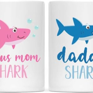 Baby Shark Bonus Mom Coffee Mug Funny Family Gift for Stepmom Birthday Mother's Day Christmas Gift