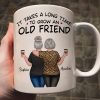 Back View Besties Walking It Takes A Long Time To Grow An Old Friend Personalized Mug, Gift For Best Friends, BFF Back View Besties Walking It Takes A Long Time To Grow An Old Friend Personalized Mug, Gift For Best Friends, BFF
