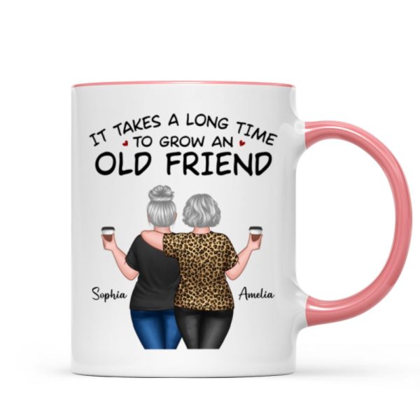 Back View Besties Walking It Takes A Long Time To Grow An Old Friend Personalized Mug, Gift For Best Friends, BFF Back View Besties Walking It Takes A Long Time To Grow An Old Friend Personalized Mug, Gift For Best Friends, BFF