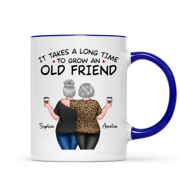 Back View Besties Walking It Takes A Long Time To Grow An Old Friend Personalized Mug, Gift For Best Friends, BFF Back View Besties Walking It Takes A Long Time To Grow An Old Friend Personalized Mug, Gift For Best Friends, BFF