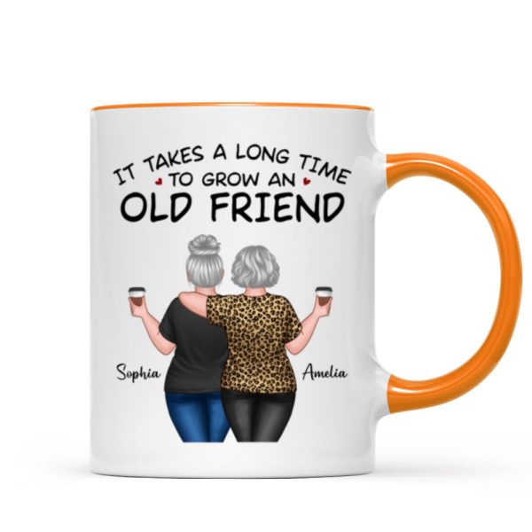 Back View Besties Walking It Takes A Long Time To Grow An Old Friend Personalized Mug, Gift For Best Friends, BFF Back View Besties Walking It Takes A Long Time To Grow An Old Friend Personalized Mug, Gift For Best Friends, BFF