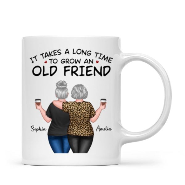 Back View Besties Walking It Takes A Long Time To Grow An Old Friend Personalized Mug, Gift For Best Friends, BFF Back View Besties Walking It Takes A Long Time To Grow An Old Friend Personalized Mug, Gift For Best Friends, BFF