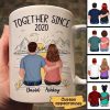 Back View Couple Sketch Bridge Landscape Personalized Mug Back View Couple Sketch Bridge Landscape Personalized Mug
