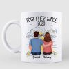 Back View Couple Sketch Bridge Landscape Personalized Mug Back View Couple Sketch Bridge Landscape Personalized Mug