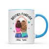 Back View Heart Hands Besties Forever Personalized Mug Back View Heart Hands Besties Forever Personalized Mug