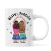 Back View Heart Hands Besties Forever Personalized Mug Back View Heart Hands Besties Forever Personalized Mug