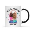 Back View Heart Hands Besties Forever Personalized Mug Back View Heart Hands Besties Forever Personalized Mug