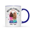 Back View Heart Hands Besties Forever Personalized Mug Back View Heart Hands Besties Forever Personalized Mug