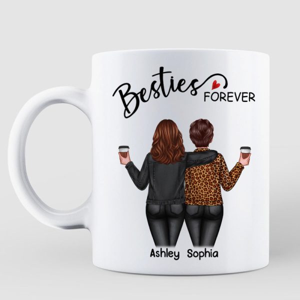 Back View Women Besties Forever Personalized Mug Back View Women Besties Forever Personalized Mug