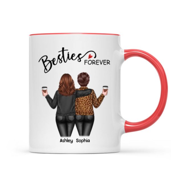 Back View Women Besties Forever Personalized Mug Back View Women Besties Forever Personalized Mug