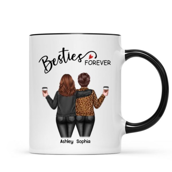 Back View Women Besties Forever Personalized Mug Back View Women Besties Forever Personalized Mug