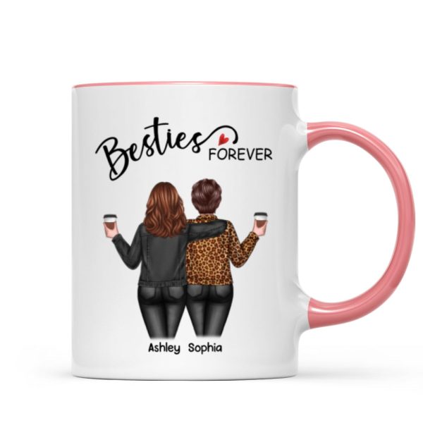 Back View Women Besties Forever Personalized Mug Back View Women Besties Forever Personalized Mug