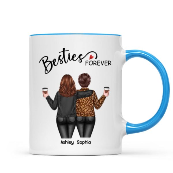 Back View Women Besties Forever Personalized Mug Back View Women Besties Forever Personalized Mug