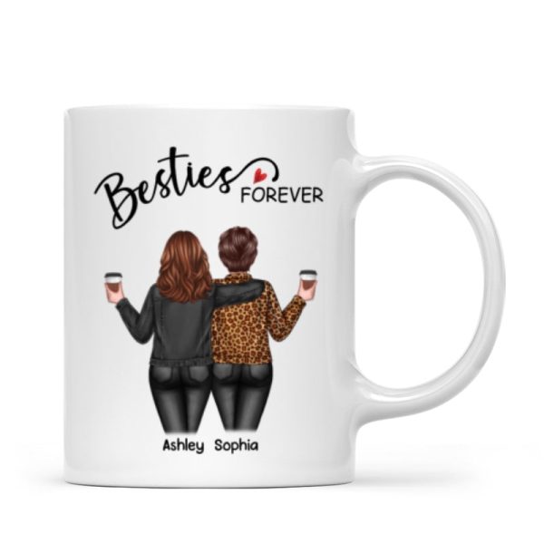 Back View Women Besties Forever Personalized Mug Back View Women Besties Forever Personalized Mug