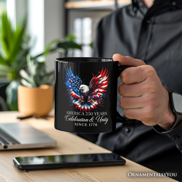 Bald Eagle American Flag Personalized Mug, Patriotic Freedom Gift with Custom Name Bald Eagle American Flag Personalized Mug, Patriotic Freedom Gift with Custom Name