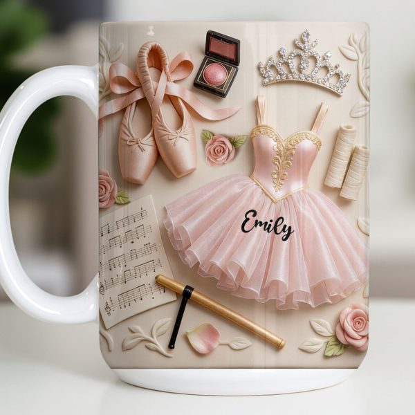 Ballet Slippers And Tutu Personalized Mug - Personalized Custom Coffee Mug - HOB012_MG Ballet Slippers And Tutu Personalized Mug - Personalized Custom Coffee Mug - HOB012_MG