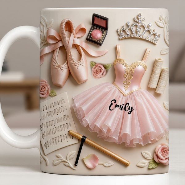 Ballet Slippers And Tutu Personalized Mug - Personalized Custom Coffee Mug - HOB012_MG Ballet Slippers And Tutu Personalized Mug - Personalized Custom Coffee Mug - HOB012_MG