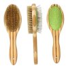 Bamboo Dog Brush Double-Sided Grooming Comb Bamboo Dog Brush Double-Sided Grooming Comb