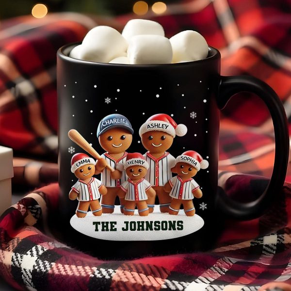 Baseball Gingerbread Family Sport Lover Personalized Mug Baseball Gingerbread Family Sport Lover Personalized Mug
