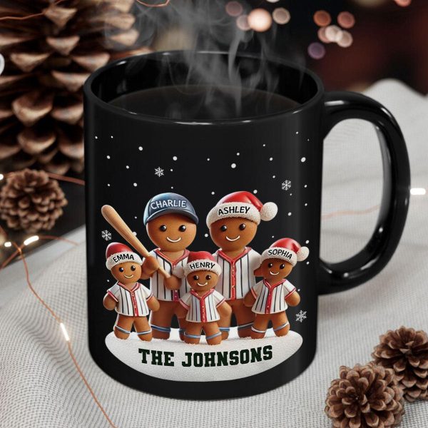 Baseball Gingerbread Family Sport Lover Personalized Mug Baseball Gingerbread Family Sport Lover Personalized Mug